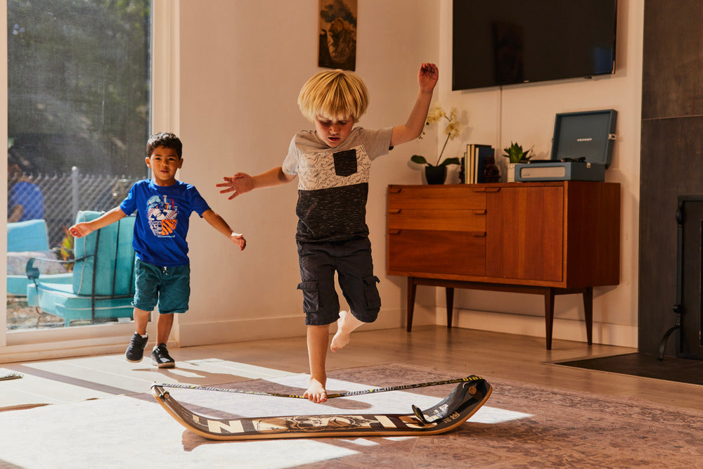 Real slackline training, inches off the floor