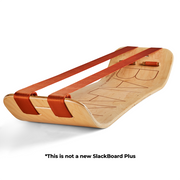 SlackBoard Plus with orange straps on a white background