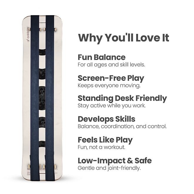 Wooden Moon SlackBoard Plus on a white background with text written out for why you'll love it
